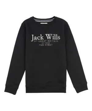 Jack Wills Script Crew Neck Sweatshirt - Black