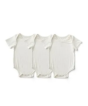 Anvi Baby 3 Pack Solid Bodysuits - White