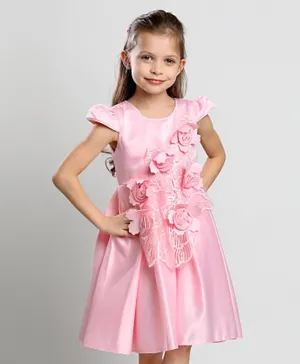 Kookie Kids Short Sleeves Party Dress - Pink