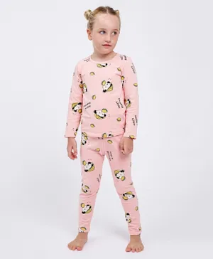 Kookie Kids Printed Night Suit - Pink