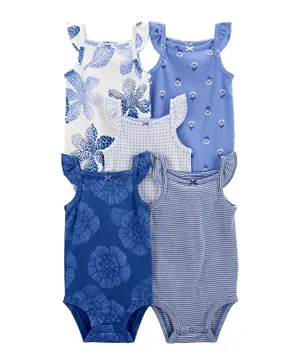 Carter's 5 Pack Tank Bodysuits - Blue and White
