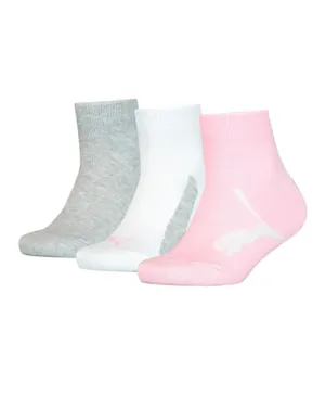 PUMA 3 Pack Quarter Length Socks - Multicolor