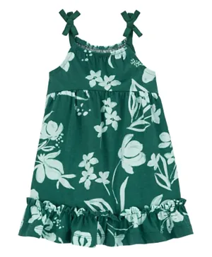 Carter's Floral Cotton Dress - Green