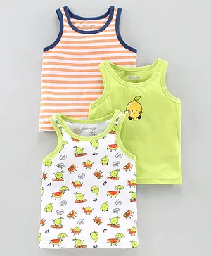 Babyoye Cotton Vest Pack of 3 - Lime Green