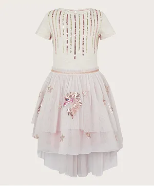 Monsoon Children Disco Horse High Low Dress - White