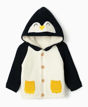 Zippy Penguin Hoodie - White