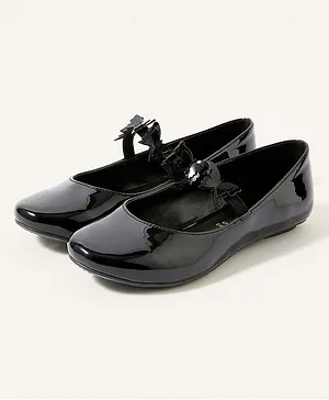 Monsoon Children Patent Butterfly Ballerinas - Black