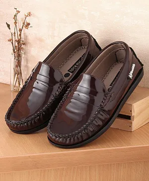 Pine Kids Round Toe Party Wear Loafers with Cushioned Footbed - Tan