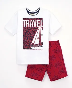 R&B Kids Travel T-Shirt And Shorts Set - Red
