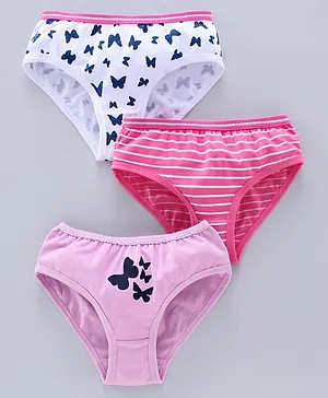 Pine Kids Anti Microbial & Bio Wash Hipster Panties Butterfly Print -  White Rose Pink