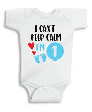 Twinkle Hands I Cant Keep Calm I Am One Onesie - Blue