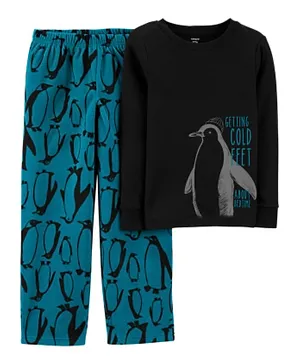 Carter's 2-Piece Penguin Cotton & Fleece PJs - Black