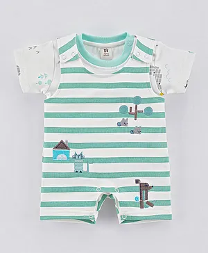 ToffyHouse Half Sleeves Romper - Green