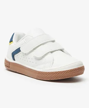LBL by Shoexpress Textured Velcro Closure Sneakers - White