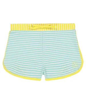 Ki Et La Stripes Print Screech Shorts - Yellow & Blue