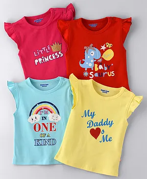 Mom's Love Pack of 4 Cap Sleeves Top - Multicolor