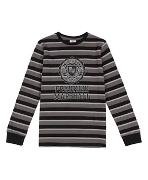 Franklin & Marshall Striped & Graphic Long-Sleeved T-Shirt - Multicolor