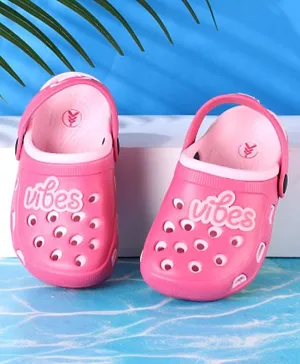Pine Kids Clogs with Backstrap Vibes Patch - Pink