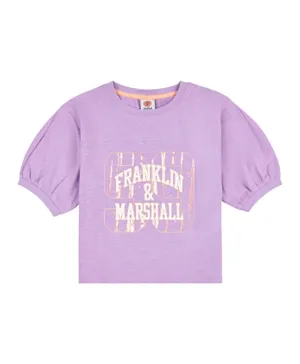 Franklin & Marshall Logo Graphic Top - Purple
