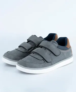 Just Kids Brands William Double Velcro Life Style Casual Shoes - Grey