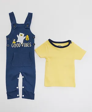 R&B Kids Sleeveless Dungaree with Tee - Blue