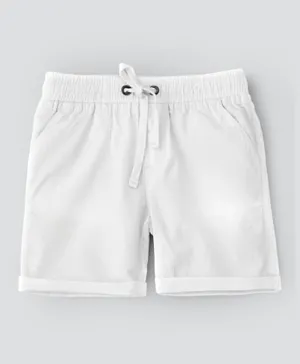 Jam Elastic Waist Shorts - white