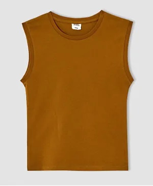 DeFacto Sleeveless T-Shirt - Brown