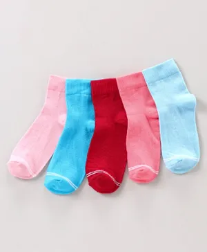 Pine Kids Ankle Length Anti Microbial Socks Set of 5 - Pink