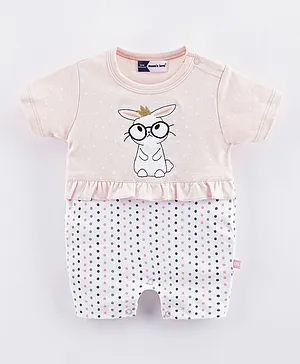 Mom's Love Half Sleeves Rompers - Peach