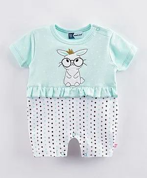 Mom's Love Half Sleeves Rompers - Blue