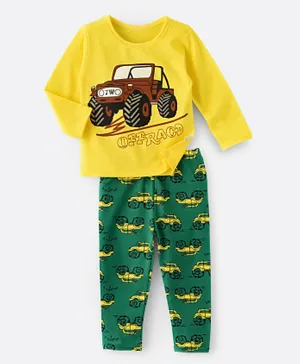 Babyqlo Off Road Jeep Graphic Pyjama Set - Yellow