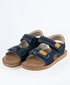 Just Kids Brands Levi Double Velcro Flat Sandals - Navy