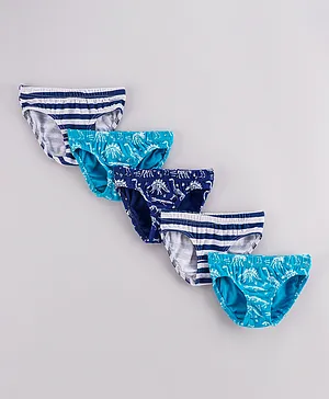 Minoti 5 Pack Dino Striped Underpants - Multicolor