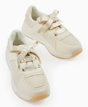 Zippy Lace Up Shoes - Off White