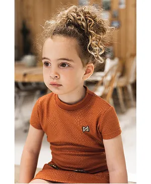 Koko Noko Snake Texture Logo Dress - Brown