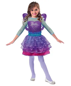 Party Centre Child Barbie Rainbow Fairy Costume - Multicolour
