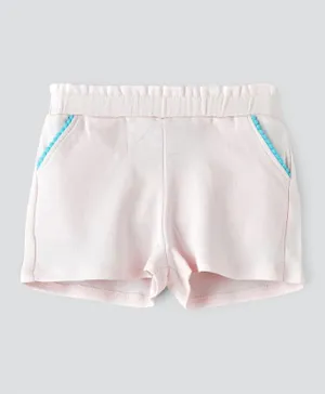 Jelliene Solid Sunny Stretches Cotton Shorts - Pink