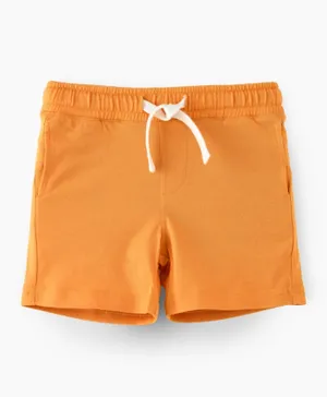 Jam Side Pockets Elastic Waist Shorts - Orange