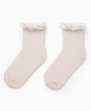 Zippy Solid Frilly Socks - Light Pink