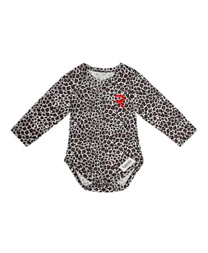Reborn Society  Leopard Print Bodysuit - Grey