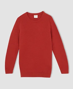 DeFacto Round Neck Sweater - Red