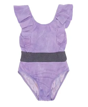 Reborn Society Frill Sleeves Swimsuit - Lilac