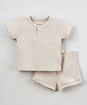BabyCosy Organic Cotton T-Shirt with Shorts Set - Stone