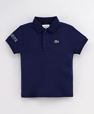 Lacoste Ribbed Collar T-Shirt - Navy