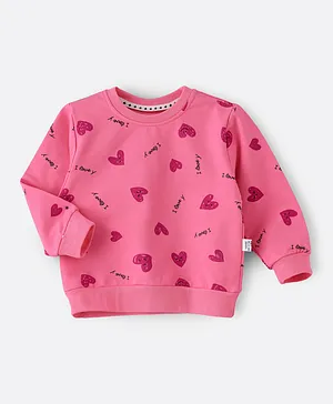 Lamar Kids All Over Hearts Printed Sweatshirt - Pink