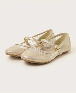 Monsoon Children Shimmer Princess Ballerina Flats - Gold