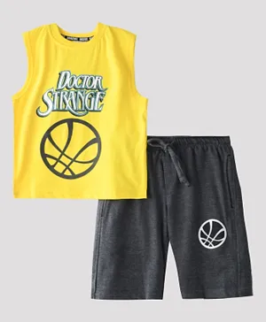 Doctor Strange T-Shirt With Shorts Set - Yellow