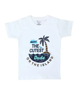 Babyqlo Cute Dude On The Island T-Shirt - White
