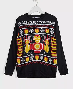Marvel Avengers Ironman Christmas Sweater - Black