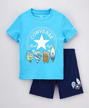 Converse Frozen Friends Tee with Shorts Set - Blue